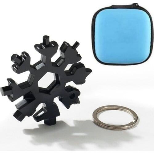 18 in 1 Snowflake Spanner Keyring Multi Tool Pocket Keychain Hex Wrench Multifunction Screwdriver Multipurpose Camp Survive Tool