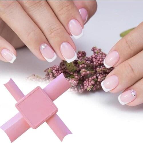 2021 Nail Art Tool Aids Professional Edge Painted Plastic Fashion Nail Tip Dip French Nail Applicator For Nail Salon 2021