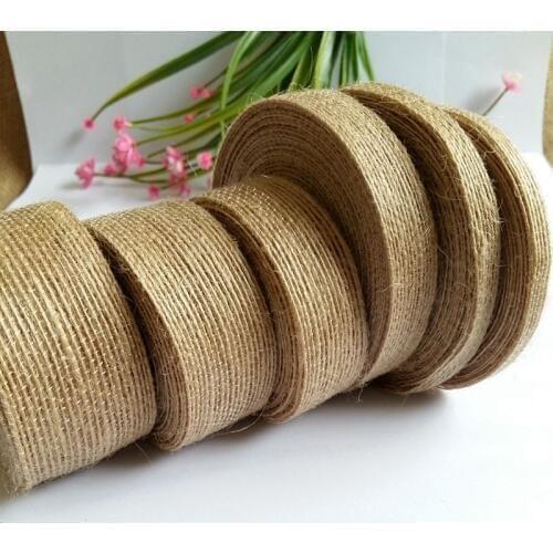 5-10 yards/lot 6mm-38mm Natural Vintage Jute Burlap Ribbon diy Weddings Party Decor Craft wedding decoration Supplies