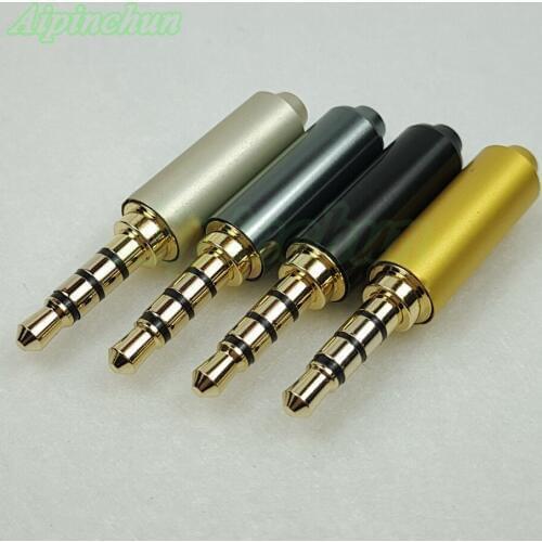 Aipinchun 2pcs 3.5mm 4-Pole Jack Plug Connector Diy Repair Part Maintain Upgraded Replacement for Earphone Audio Cable
