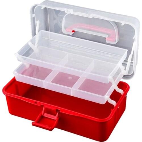 Promotion! 3-Layer Foldable Transparent Jewelry Box Food Container Folding Makeup Organizer Storage Box