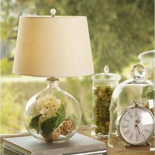 American Creative Glass Table Lamp Simple Fashion Cozy Bedroom Bedside Lamp Bedside Table Lamp Lamps for Bedroom