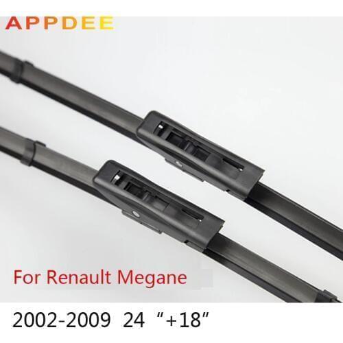 Appdee Wiper Blades for Renault Megane Mk2 24"&18" Fit Bayonet / Hook Arms 2002 2003 2004 2005 2006 2007 2008 2009