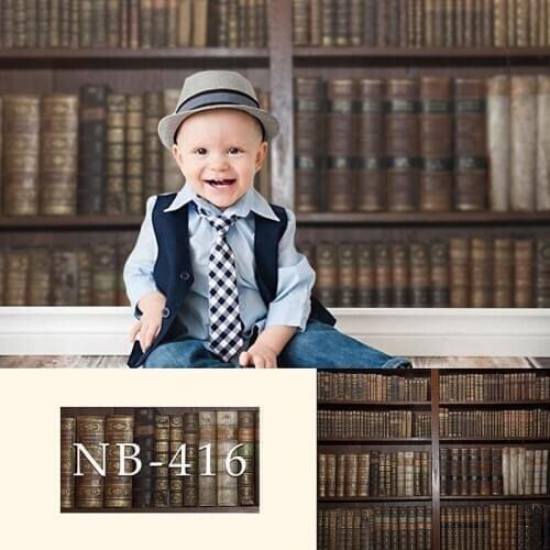 Avezano Photography Background Newborn Baby Shower Birthday Party Retro Bookshelf Books Banner Wallpaper Photo Studio Decoration