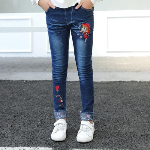 2021 Baby Jeans Solid Color Jeans For Girls Spring Autumn Jeans Baby Girl Casual Style Toddler Girl Clothes