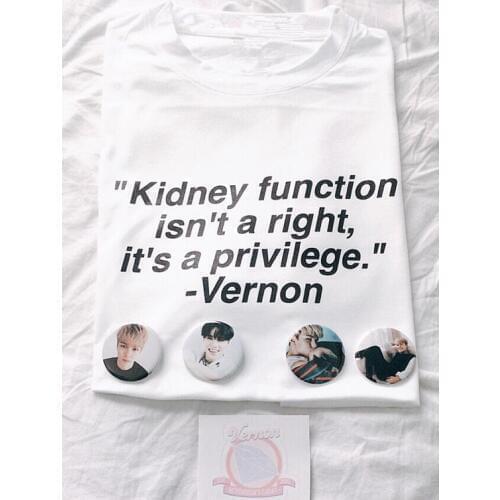 Kidney function Vernon quote Seventeen Kpop T-Shirt moletom do tumblr tees Unisex t shirt