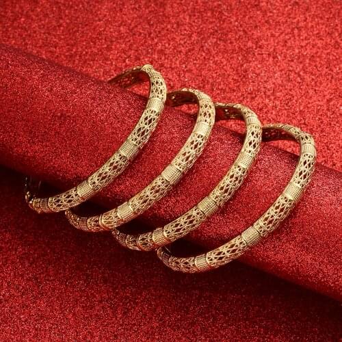 Indian Bride Jewelry Dubai Indian Bangles For Women Africa Gold color Bracelet Ethiopian Wedding Bride Gift