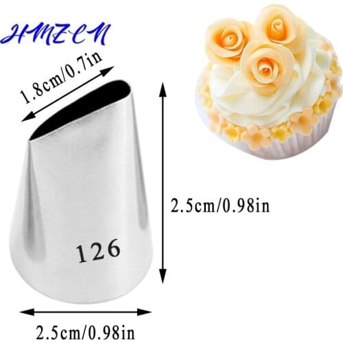 #126 Rose Petal Piping Nozzle Tip Korea Bean Paste Pastry Tools Icing Nozzles Cake Decorating Cupcake Baking Tool