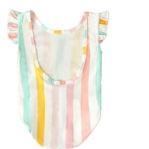 2020 Toddler Baby Kids Girls Beach Swimsuit Swimwear One Piece Bikini Bodysuit Monokini Backless Stripes Bathing Suit