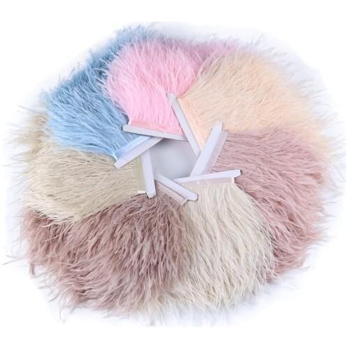 1 Meter Ostrich Feathers Trim 10-13 CM Width Ostrich Feather Ribbon For Wedding Party Dress Decoration Sewing Crafts Plumes