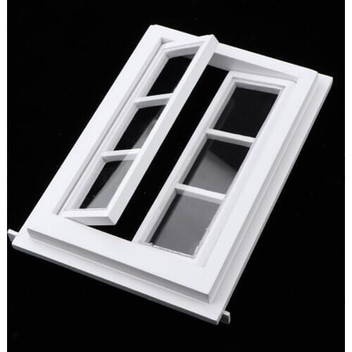 Miniature White Doll House 1:12 Wooden Window For DIY Dollhouse Furniture