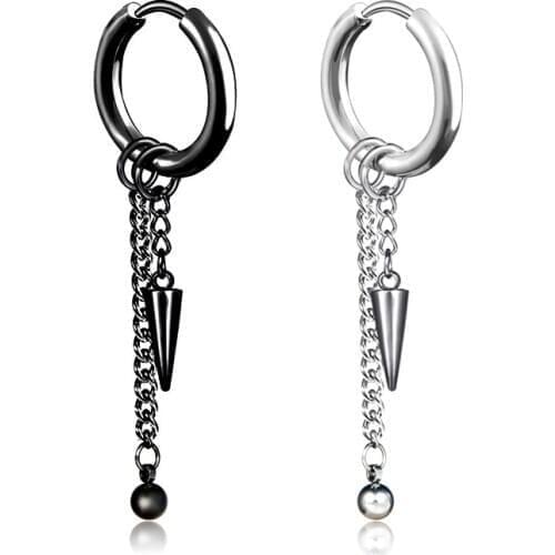 Men Clip on Earrings Hiphop Punk Hypoallergenic Titanium Steel Earrings Ear Clip Earrings without piercing Mens Jewelry brincos