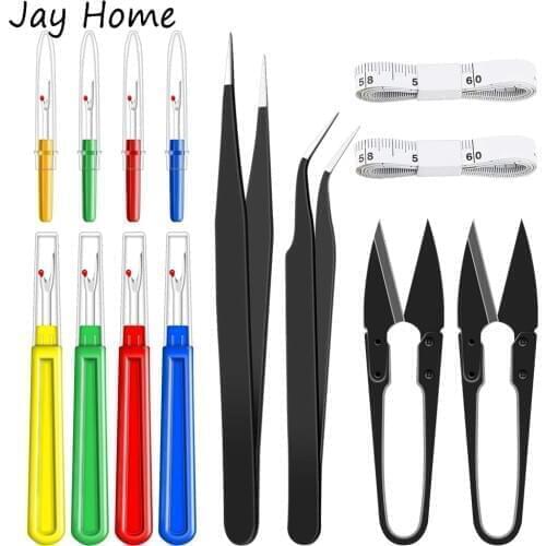 6Pcs Sewing Seam Ripper Kit Thread Remover Sewing Tools & Yarn Thread Cutter & Soft Tape Measure & Tweezers For Sewing and Craft
