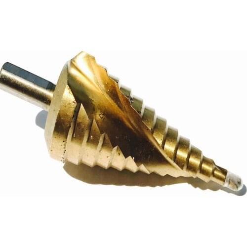 1pc Round shank HSS4241 made straight step Drill Bit Set core drill bit TIN Coated cone Step Drill Bit Set hole cutter HSS 4241