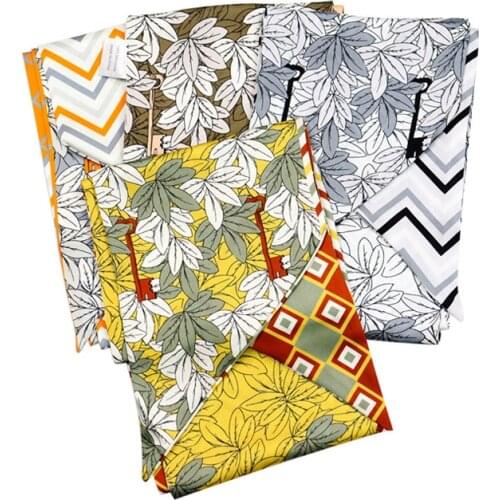 2021 New Summer Beautiful Leaves Wide Long Silk Scarf Female Wrist Tie Hair Ribbon Long Bag Belt Hair Belt For Women