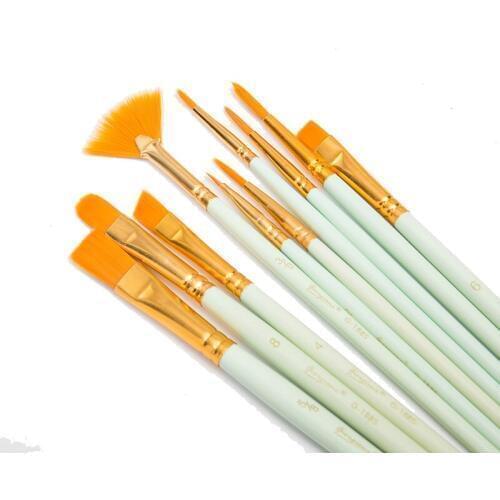 Bird language series 10 sticks gouache watercolor brush nylon hair propylene oil paint brush set school educational supplies