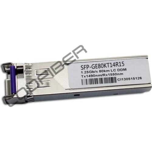LODFIBER SFP-GE80KT14R15 J-u-n-i-p-e-r Networks Compatible 1000BASE-BX BiDi SFP 1490nm-TX/1550nm-RX 80km DOM Transceiver