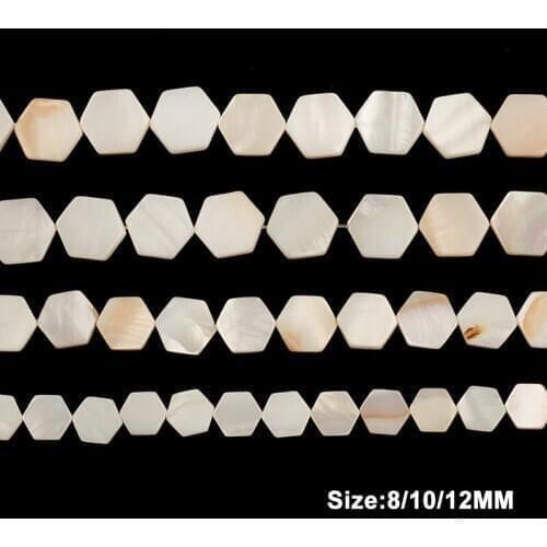Hexagon White Natural Pearl Shell Beads Stone Beads For Jewelry Making Necklace Bracelet DIY Charms Women Accessories Gift