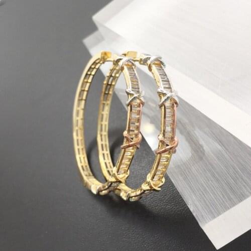 Vanifin Fashion Jewelry Exquisite Distinctive Big Ear Loops Romantic Wedding Birthday Earrings Shiny Bridal Daily Best Gift