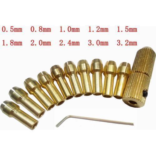 High quality at the best price 10 unids / set 0.5 - 3.2 mm Drill Bit Collet Micro small electric twist Drill Chuck