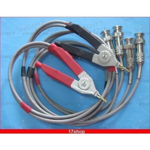 1 Set Red Black Kelvin Clip for LCR Meter with 4 BNC Male Connector Test Wires