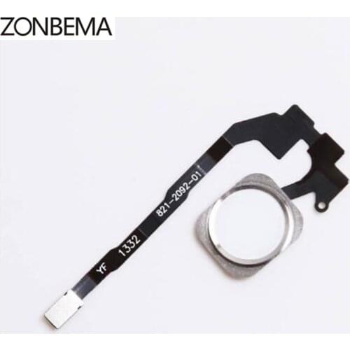 ZONBEMA 100pcs/lot Home button with Flex Cable Ribbon assembly For iPhone 5S Replacement Part