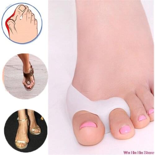 1 Paar Silicone Gel Voet Vingers Twee Hole Teen Separator Duim Valgus Beschermer Bunion Regelaar Hallux Valgus Voetverzorging