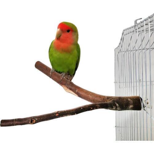1pcs Pet Parrot Bird Stand Perch Natural Wooden Log Bird Standing Stick Cockatiel Bite Claw Grinding Toy Bird Cage Accessories
