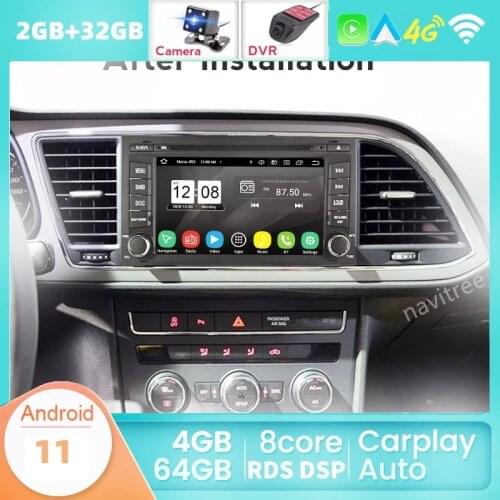 2+16G Android 11 Car Multimedia Player Radio For Seat Leon MK3 5F 2012 2013 2014 2015 2016 2017 2018 GPS DVD RDS DSP CarPlay BT