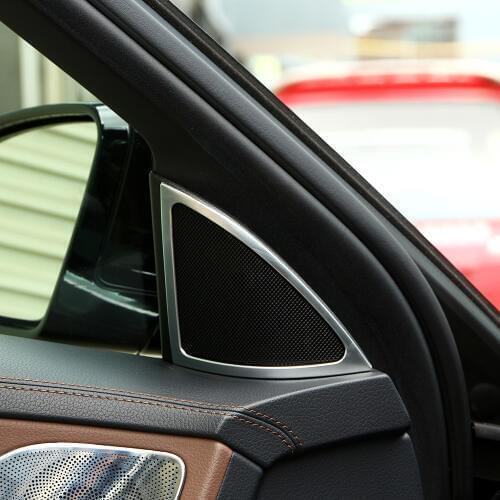 2 Pcs ABS Matte Chrome Front Door Speaker Cover Trim Sticker For Mercedes Benz W222 S Class S320 S400 AMG 2014-2017 Car-Styling