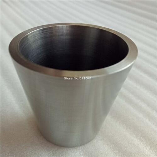 2pcs tungeston crucibles ,finish roughness (smooth) inside dia = 50 mm thickness = 5 mm height = 100 mm