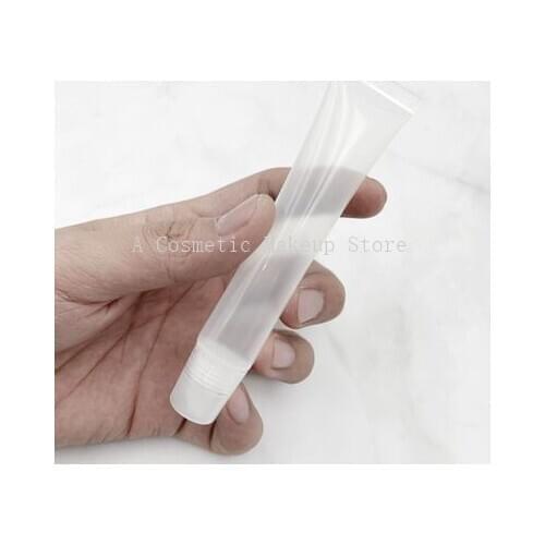 50pcs 10g/15g/20g 10ml 15ml 20ml Lip Gloss Tubes Lip Balm Soft Hose Makeup Squeeze Sub-bottling Clear Lip Gloss Tube Container