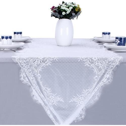 55x300cm European Embroidered Lace Table Runner Floral Table Cloth For Boho Wedding Event Party Home Decoration Home Textile