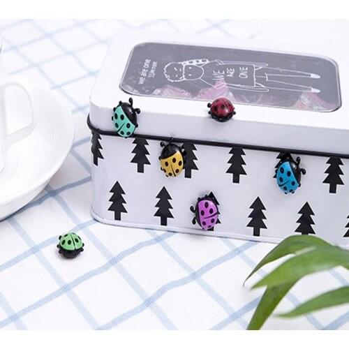6pcs Mini Ladybug Fridge Magnet Stickers Decal DIY Home Cabinets Decor