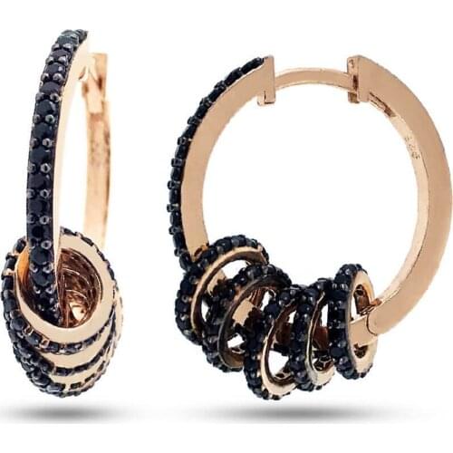 Zircon Stone Tamtur Ring Rose 925 K Silver Earrings