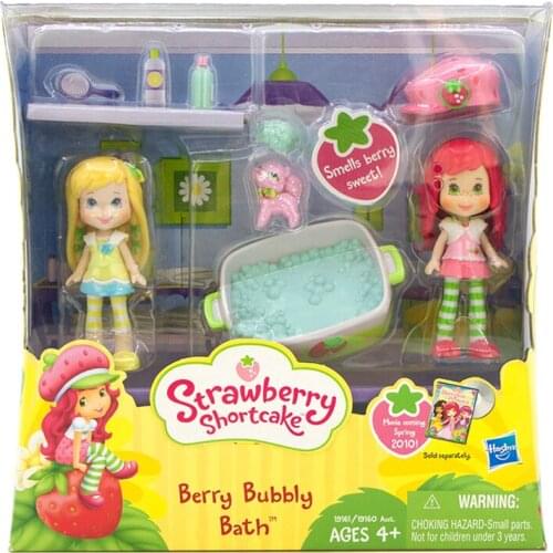 Hasbro Strawberry Shortcake Action Figures Berry Bubbly Bath Princess Dolls Toys Cartoon Cute Girls Doll Play House Toy Set Gift
