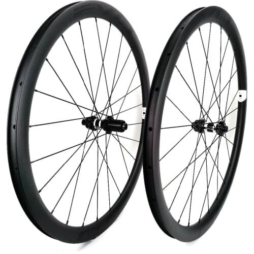 EVO full carbon fiber wheels 700C 38mm depth 25mm width Clincher/Tubular Road disc brake bike wheelset UD matte finish