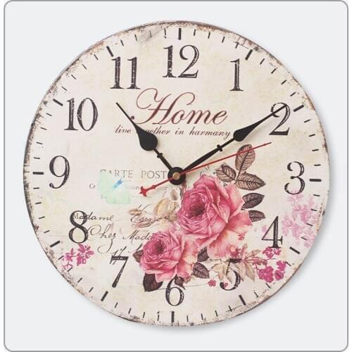 European country rural living room wall clock simple decoration wooden wall clock rose series-a variety of options
