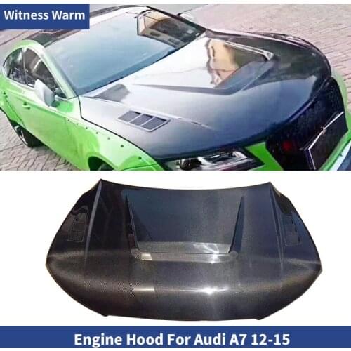 Carbon Fiber FRP Front Bumper Engine Hood Vent Cover Fits For Audi A7 2012 2013 2014 2015 Car body kit