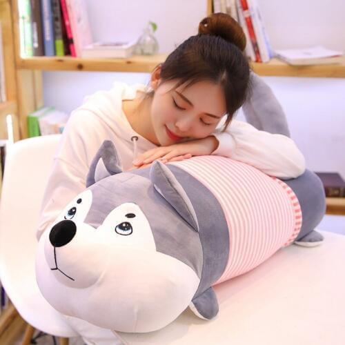 Kawaii Clothed Husky Plush Toy Soft Cartoon Animal Dog Stuffed Doll Sofa Chair Pillow Cushion Kid Girlfriend Christmas Present