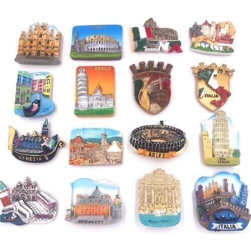 Fridge magnet souvenir Premium resin stereo refrigerator Italy Rome Venice tourism souvenir collection creative magnetic paste