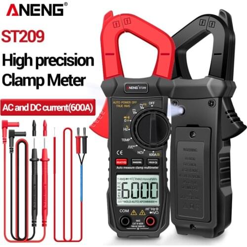 ANENG ST209 Clamp Meter Professional Digital Multimeter 6000 Counts AC/DC Voltage Current Tester LCD Backlight Ammeter Voltmeter