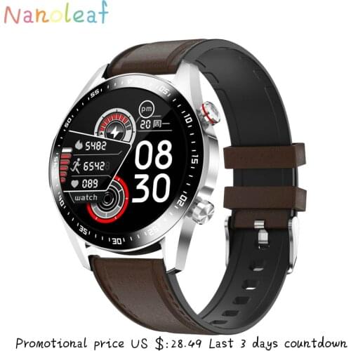 Nanoleaf E1-2 Smart Watch Mens Bluetooth Call Full Touch Screen Waterproof Watch for Android IOS Womens Sports Fitness Tracker