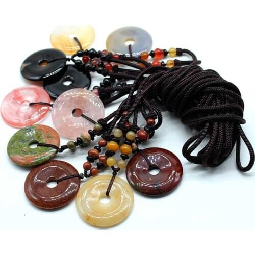 New On Natural Semi-precious Stones Multi-color Peace Buckle Crystal Ladies Pendants Exquisite Small Gifts