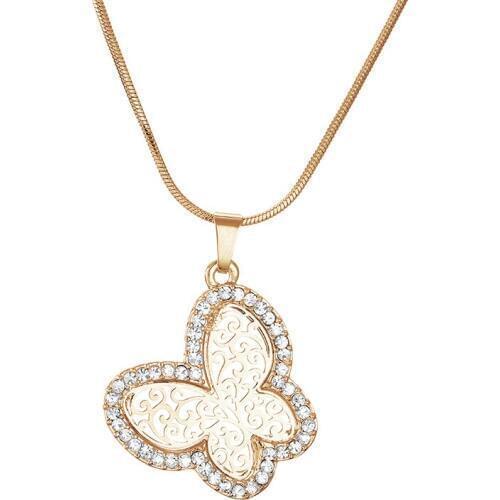 Hollow Butterfly Necklace for Women Fashion Jewelry 2020 Rose Gold Silver Plated Chokers Crystal Necklace Christmas Gift
