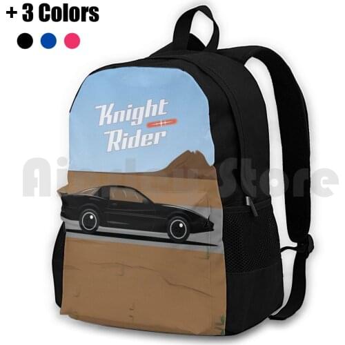 Knight Rider Illustration Poster Outdoor Hiking Backpack Waterproof Camping Travel Knight Rider Kitt Car Cars Simple Minimal