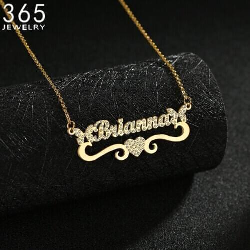 2021New Fashion Customized Names Pendants Necklace Diamonds Custom Namplate Necklaces Stainless Steel Personalized Girl Jewelrys