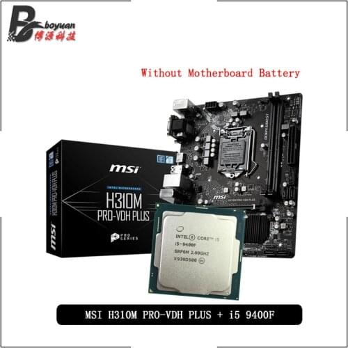 Intel Core i5 9400F CPU + MSI H310M PRO VDH PLUS Motherboard Suit No integrated graphics card LGA 1151 New but without cooler