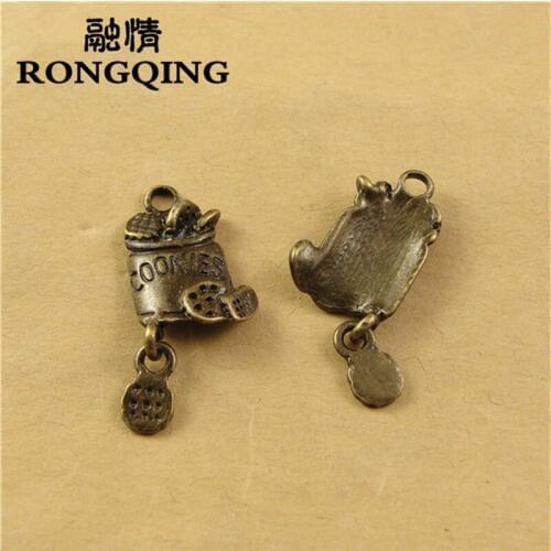RONGQING 24*11MM 60pcs/lot barrel food Pendants Necklaces Handmade Fashion Jewelry Charms DIY