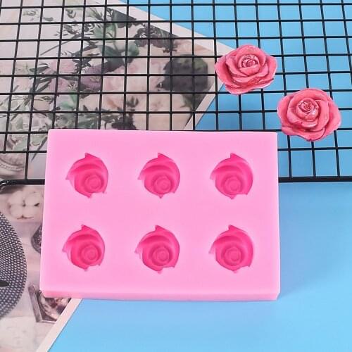 Roses Flowers chocolate wedding cake decorating tools DIY baking fondant silicone mold Clay Resin sugar Candy